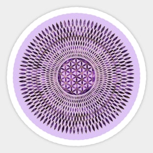 Flower of Life Amethyst and Gold Sticker